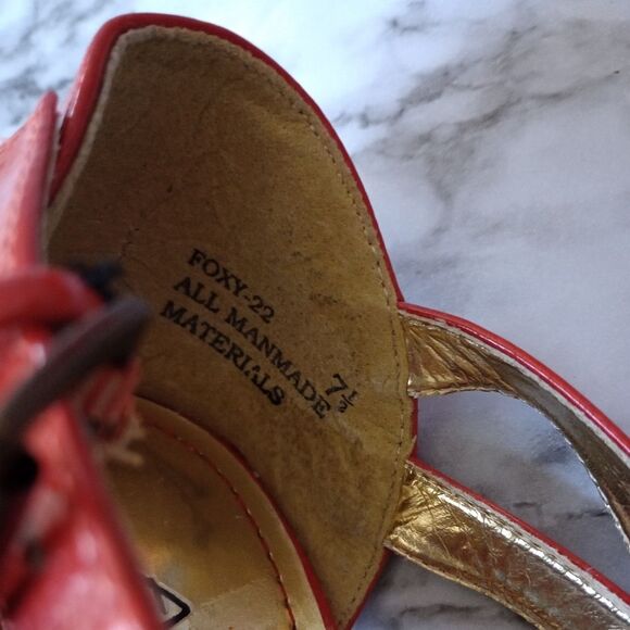 Anne Michelle Orange Double Buckle Sandals Size 7.5 - Picture 10 of 13